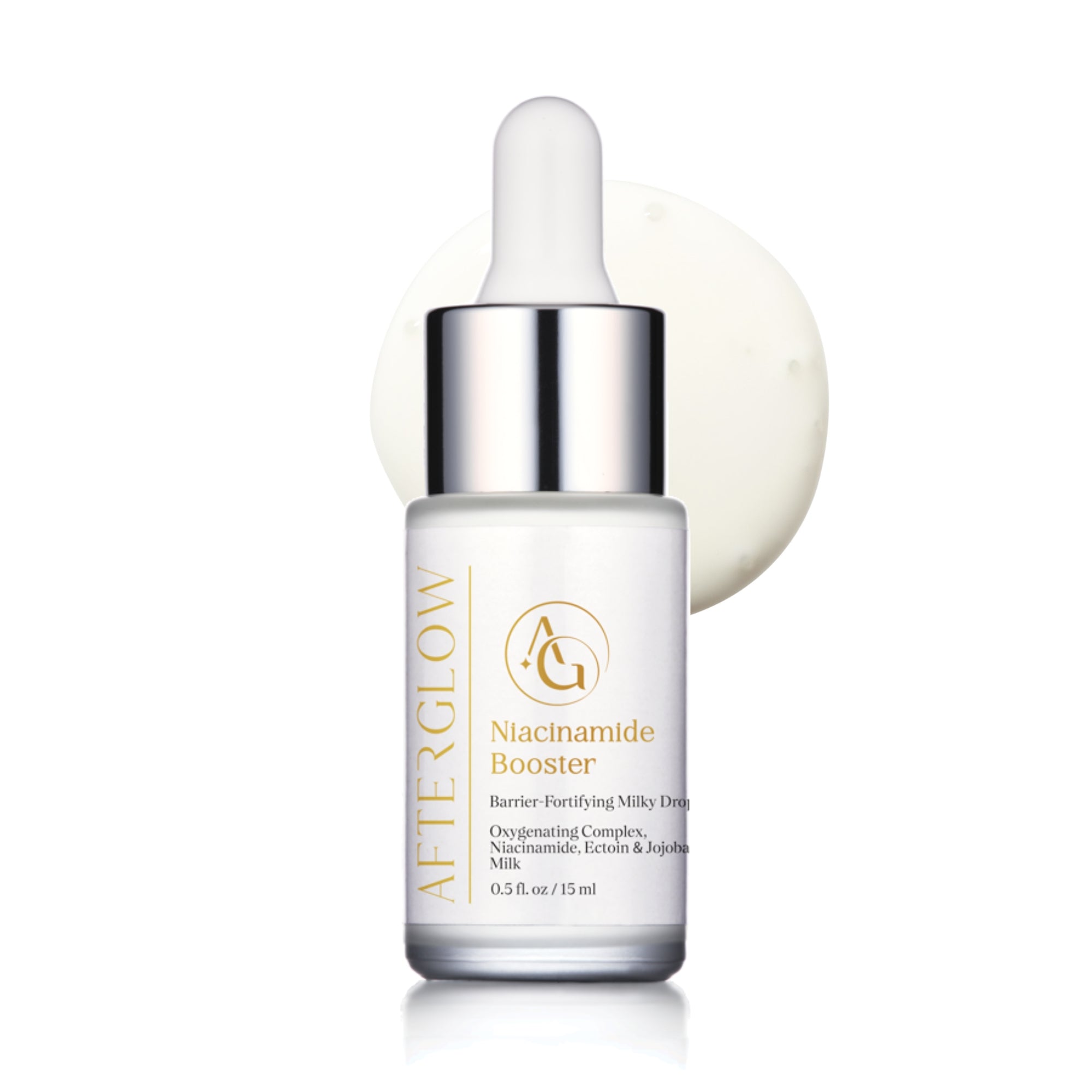 Afterglow Skin Co. Niacinamide Booster travel size on a white background