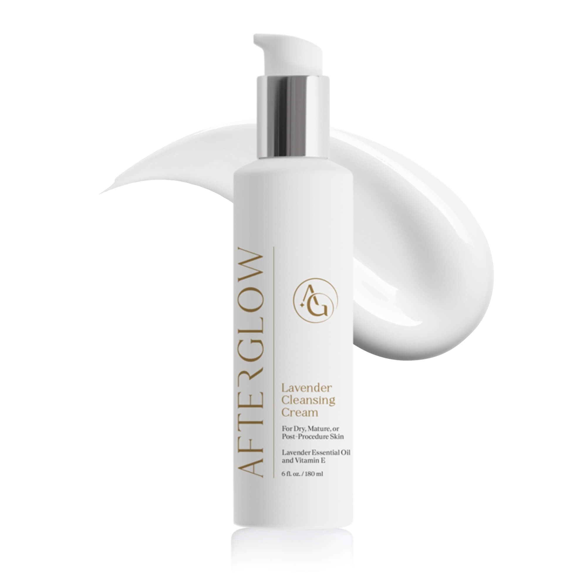 Afterglow Lavender Cleansing Cream bottle on a white background